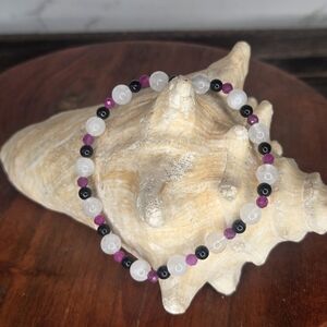 Moonstone , Black Onyx Raceted Ruby Bracelet